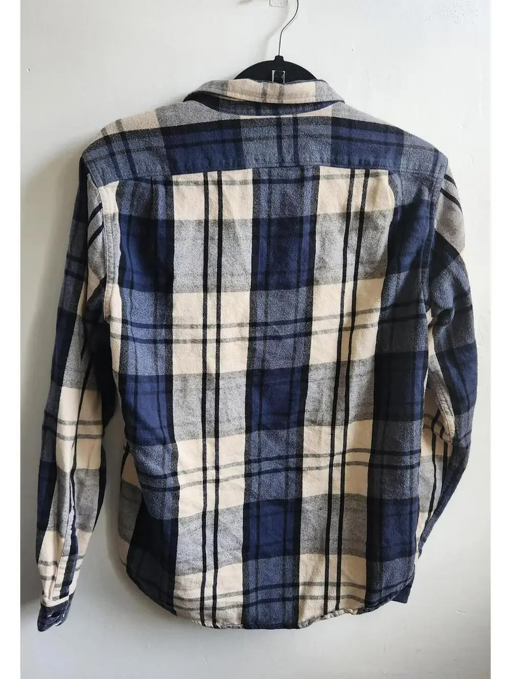 J Crew Shirt Mens Medium Blue Gray Plaid Flannel Slim Fit Button Down Casual